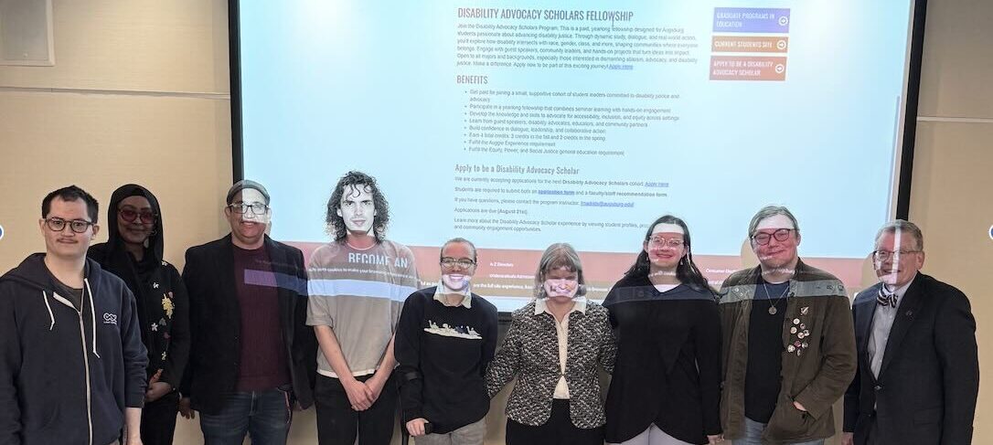 Disability Advocacy Scholars with president Pribbenow