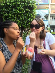 Amy and Lationa enjoy some ice cream in Cuernavaca