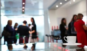 business people meet with a coffee cup on a table