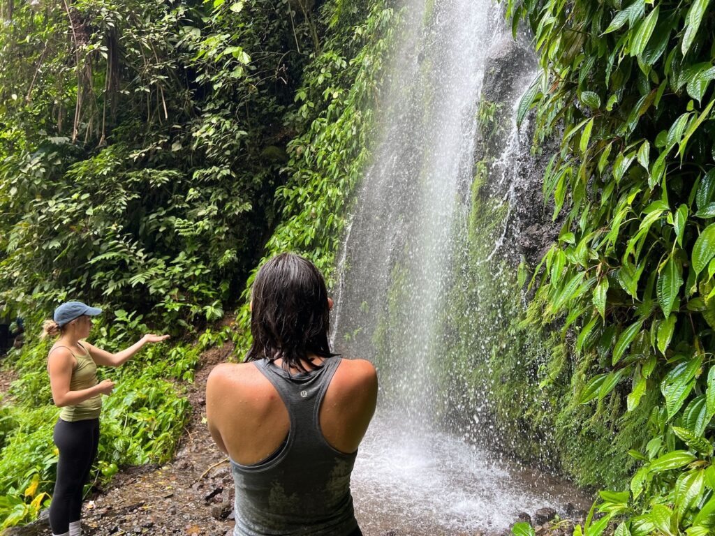 Waterfalls against lush greenery in Guatemala