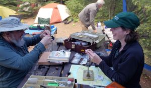 Two people Fly Tying