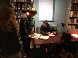 Students sitting around a table