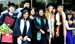 group of international students at graduation