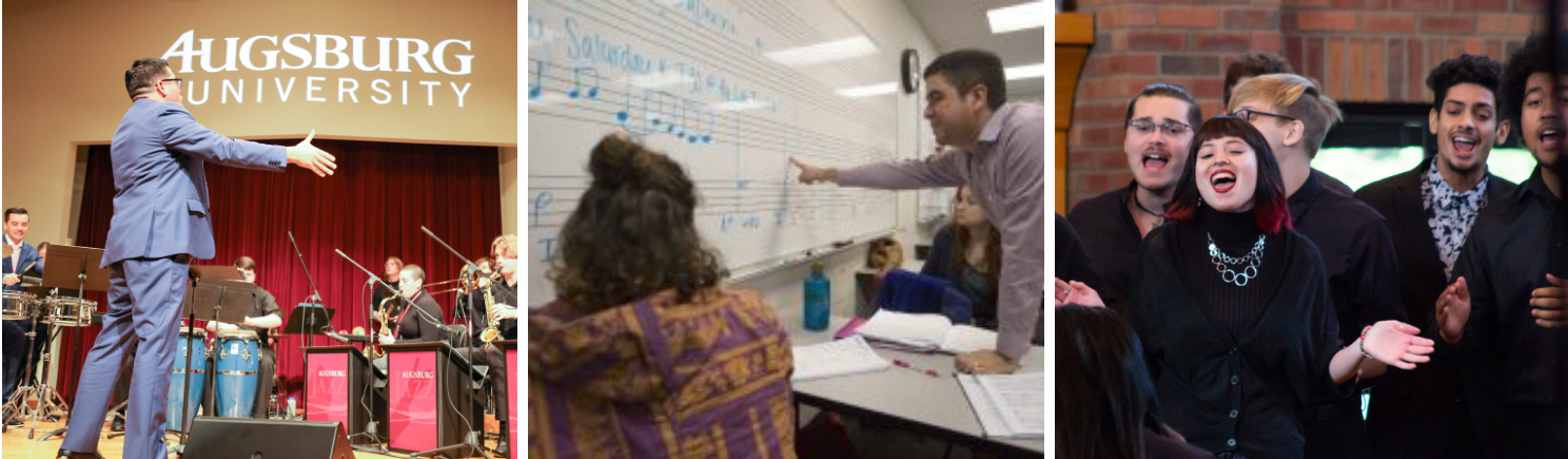 Featured image showing several music department ensemble and classroom moments