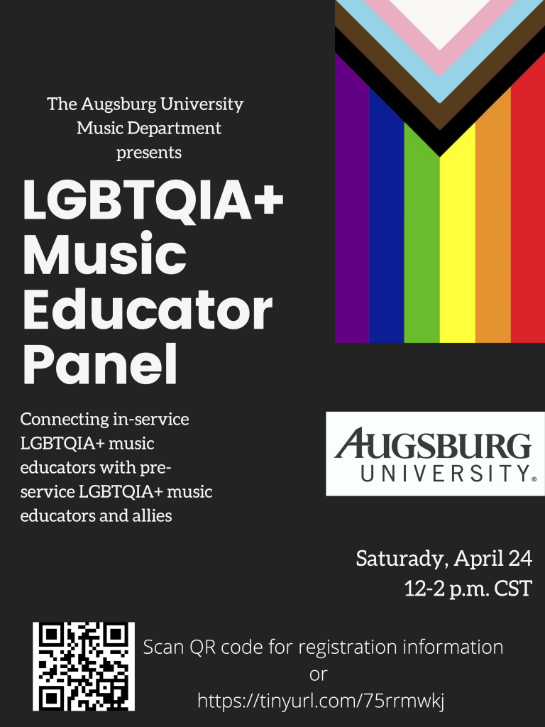 Flyer for LGBTQIA+ education panel, April 2021