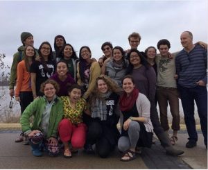 A group of Augsburg students posing for a photo