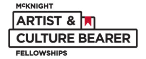 Black, white, and red wordmark reading "McKnight Artist & Culture Bearer Fellowships"