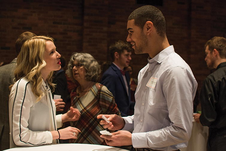 Auggies chat at the Alumni Networking Experience