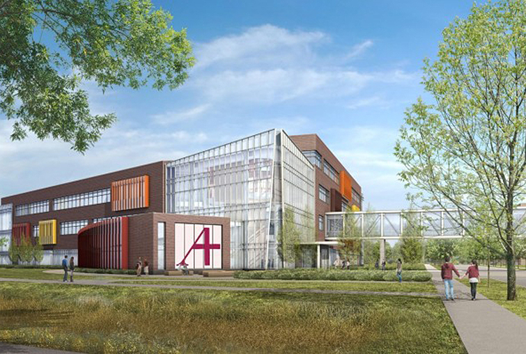 Hagfors Center rendering with trees