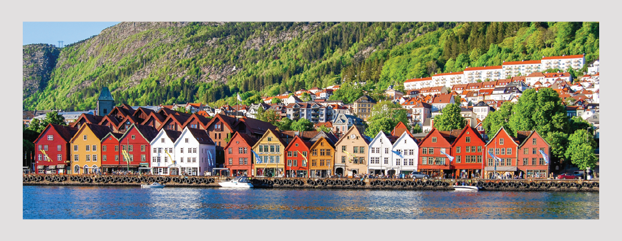 Image colorful houses of a neighborhood in Norway