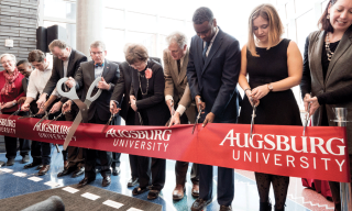 Ribbon Cutting at the grand opening of the Hagfors Center