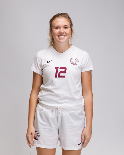 Jada Olson shows off the new womens soccer jerseys