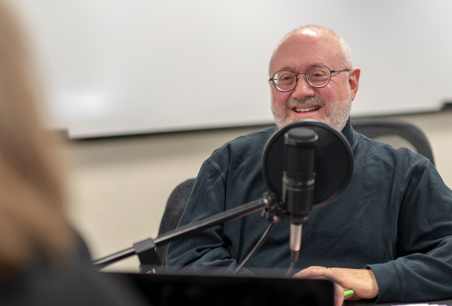 Doug Green as he records his podcast