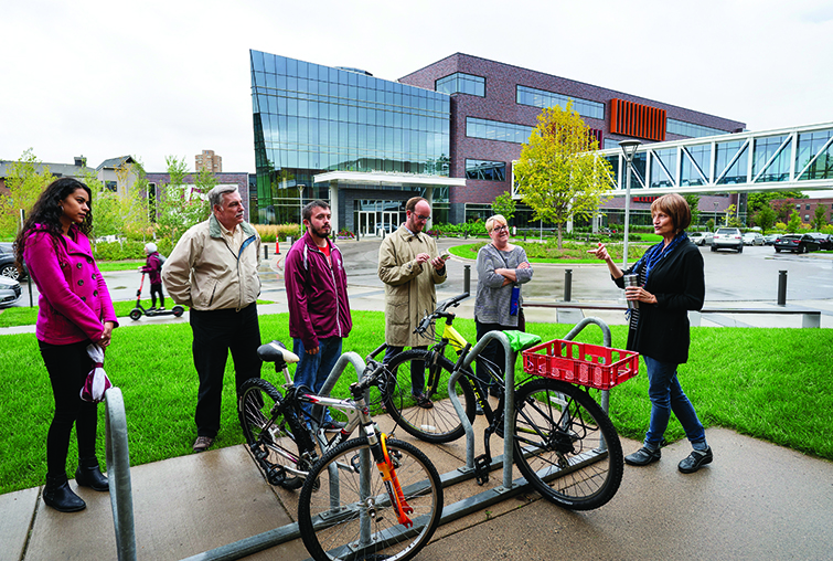 Augsburg staff getting a campus tour