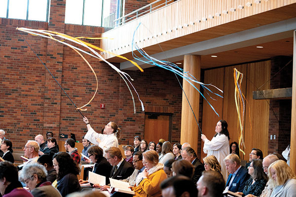 A procession in a chapel service January 24, 2020.