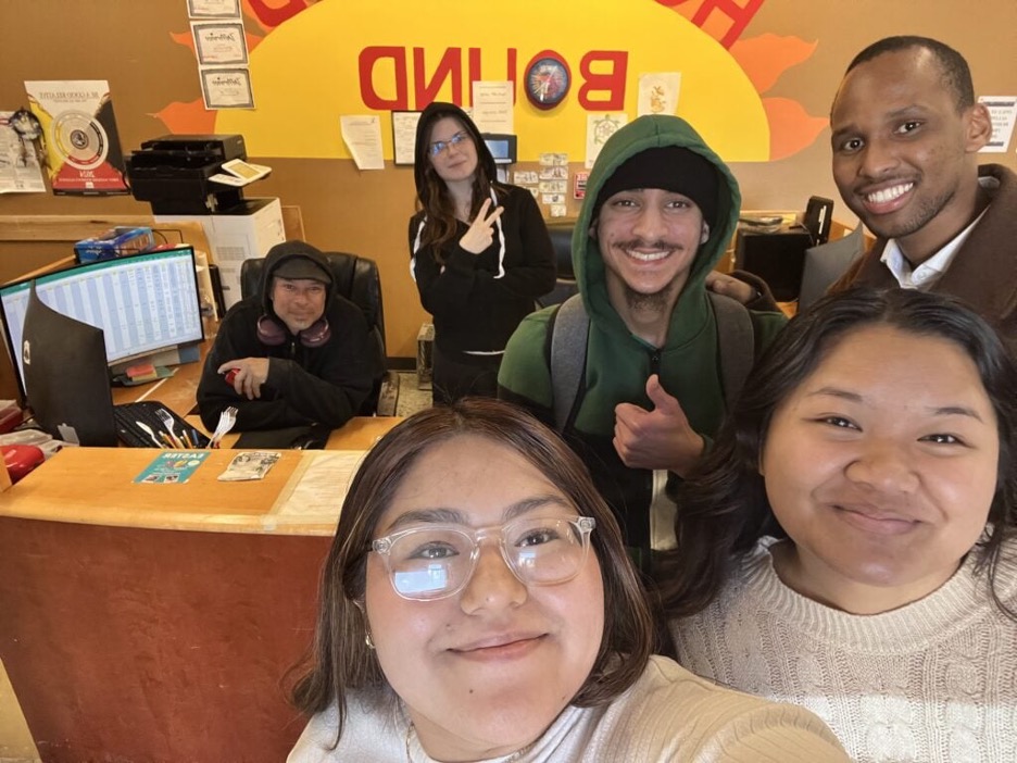 A group of Interfaith Scholars deliver hygiene kits to a local shelter.