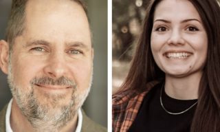 A graphic that includes Tim Pippert's headshot o the left (a middle aged man with a beard) and Samantha Mitchell on the right (a young adult with long dark hair)