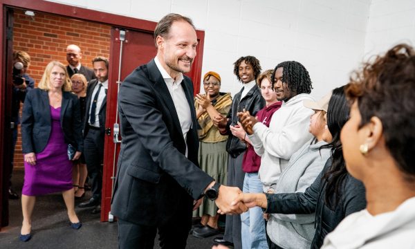 His Royal Highness Crown Prince Haakon of Norway and hockey star Mats Zuccarello visit Augsburg