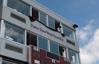 Augsburg press box name commemorates Campus Pastor Emeritus Dave Wold