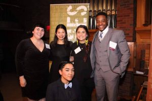 Sociology seniors were very well represented at the Augsburg Leadership Awards on Tuesday. Pictured below are Hannah Bech—who won the Linda Schrempp Alberg Endowed Award, Keisha Barnard, Karina Genis, Robert Harper, and Duina Hernandez.