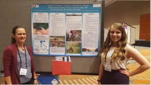 Photo of Holly Kundel with faculty mentor, Emily Schilling, and research poster