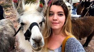 Madeleine Oswood with llama