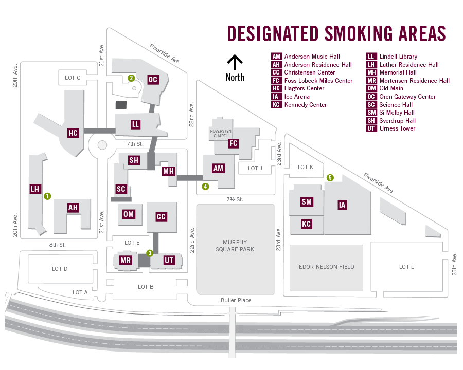 Campus Map Smoking Areas