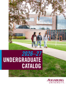 Undergraduate Catalog cover showing three students walking across the quad